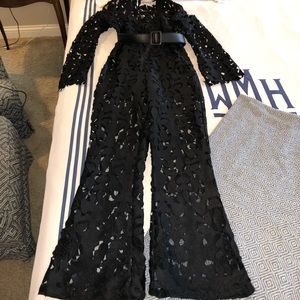 2018 Self-Portrait Black Lace Jumpsuit